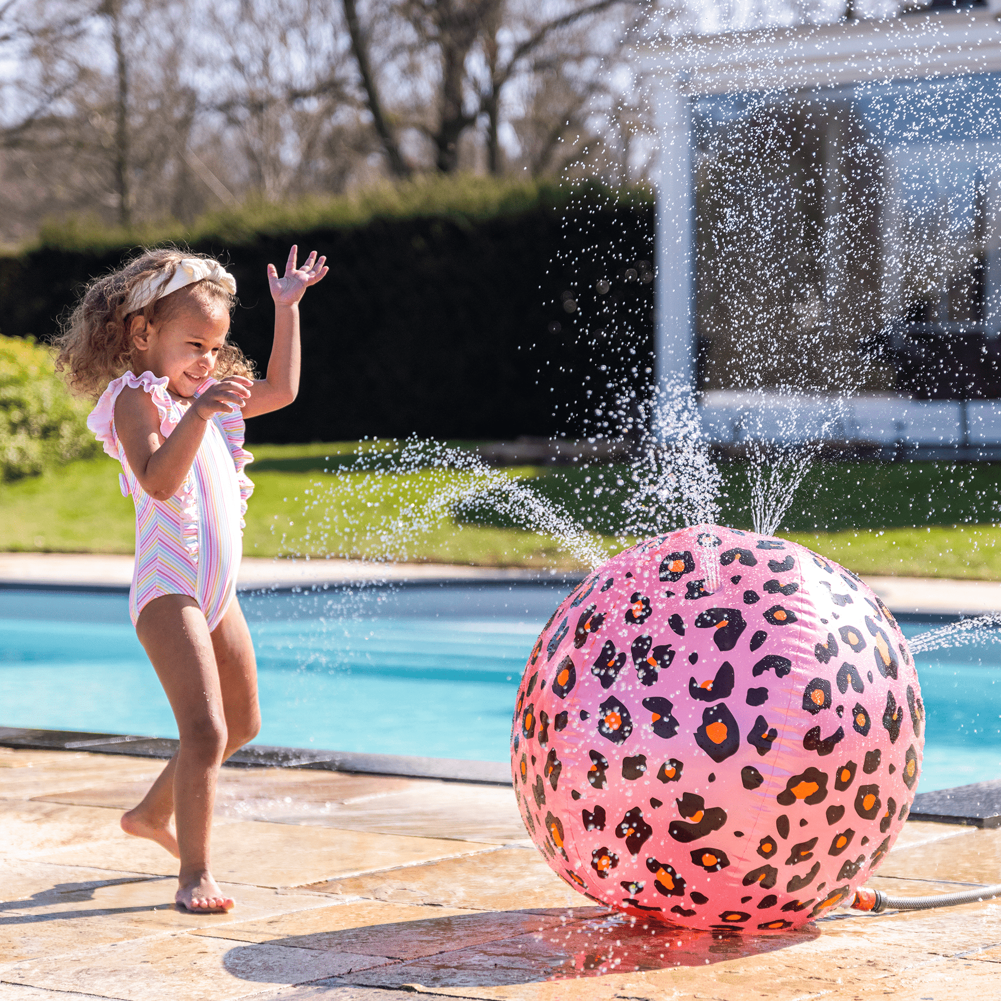 Villem Inflatable Water Sprayer Ball - Rose/Gold - Safari Chic Swim Essentials