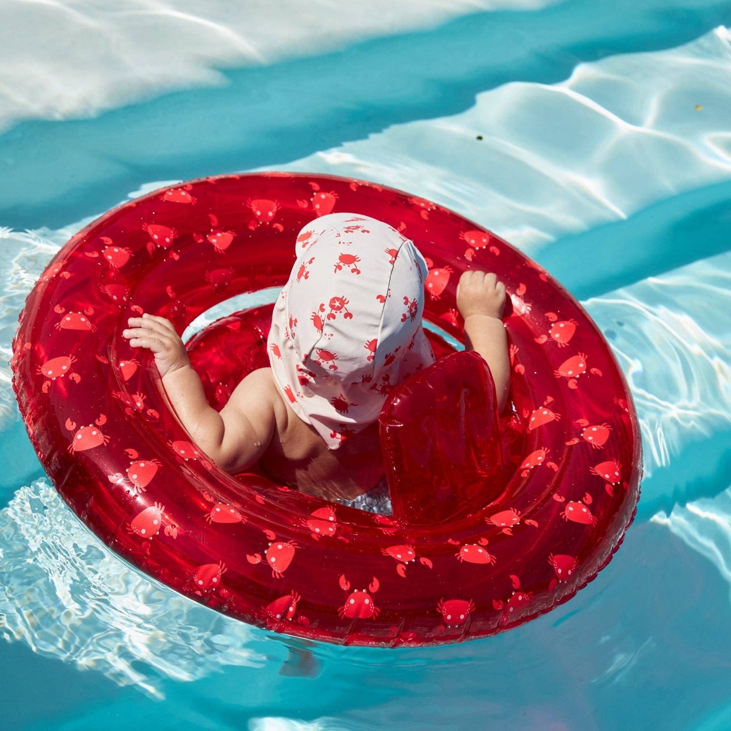 Villem Sun Cap - Beige/Red - Crabby: 0/1 Years Swim Essentials