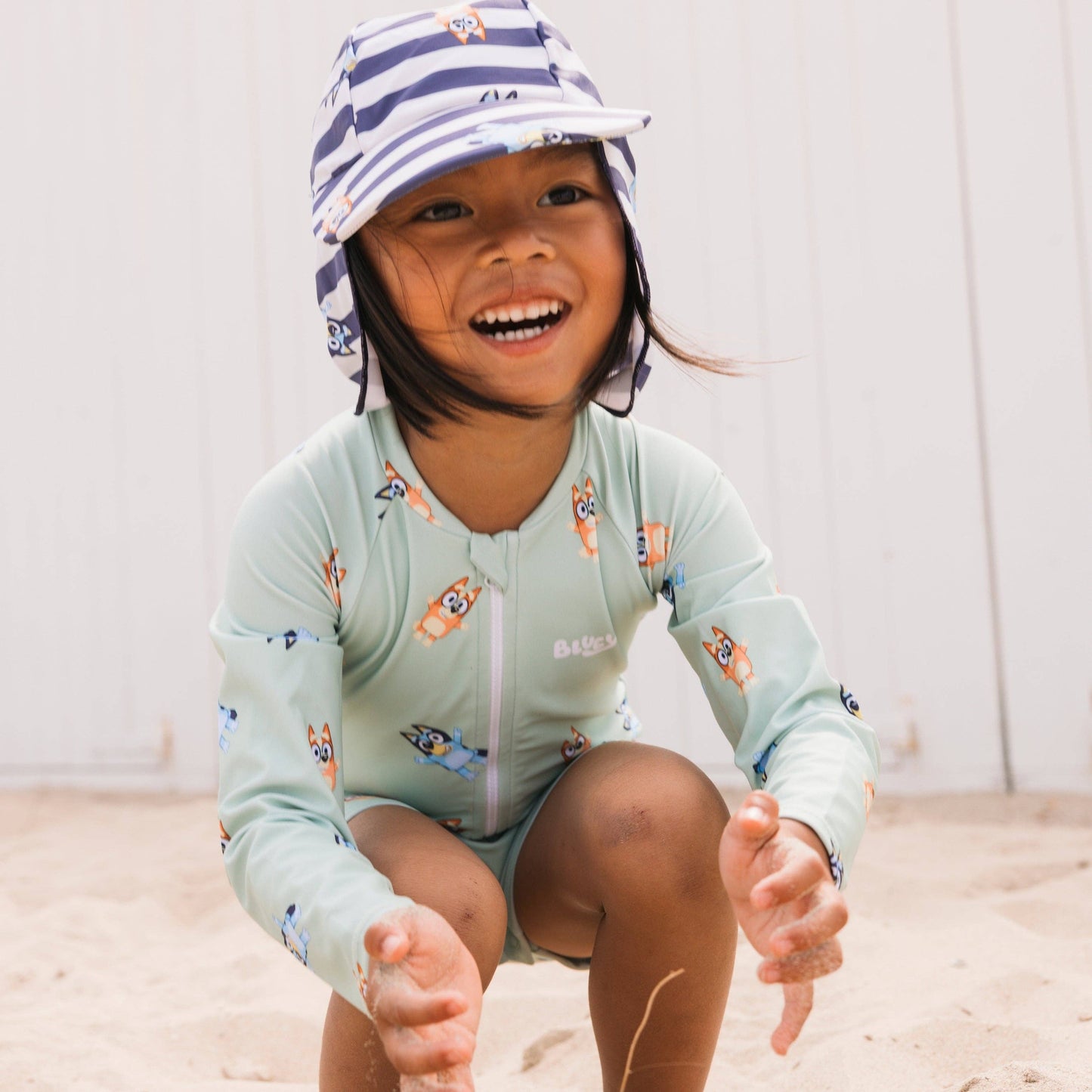 Villem Sun Cap - Blue/White - Bluey: 2/4 Years Swim Essentials