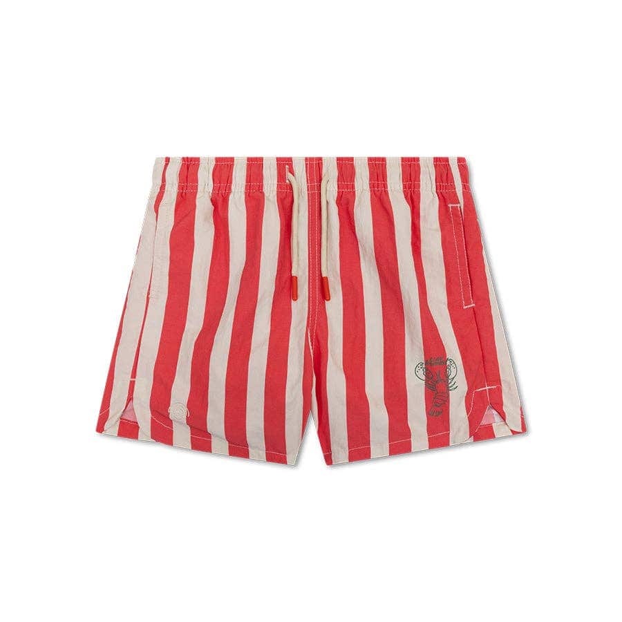 Villem Swim Shorts - Beige/Red - Lobster Stripe: 122/128 Swim Essentials