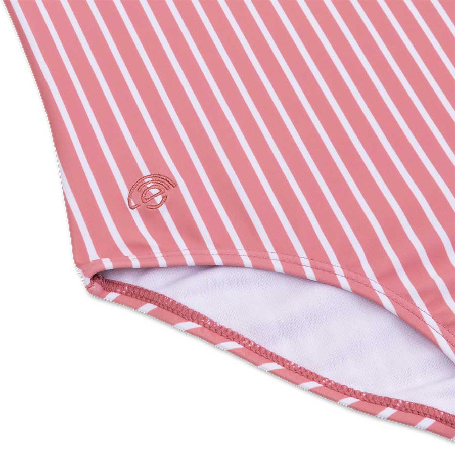 Villem Swimsuit Girls - Red/White Striped - Daisy Flower: 122/128 Swim Essentials