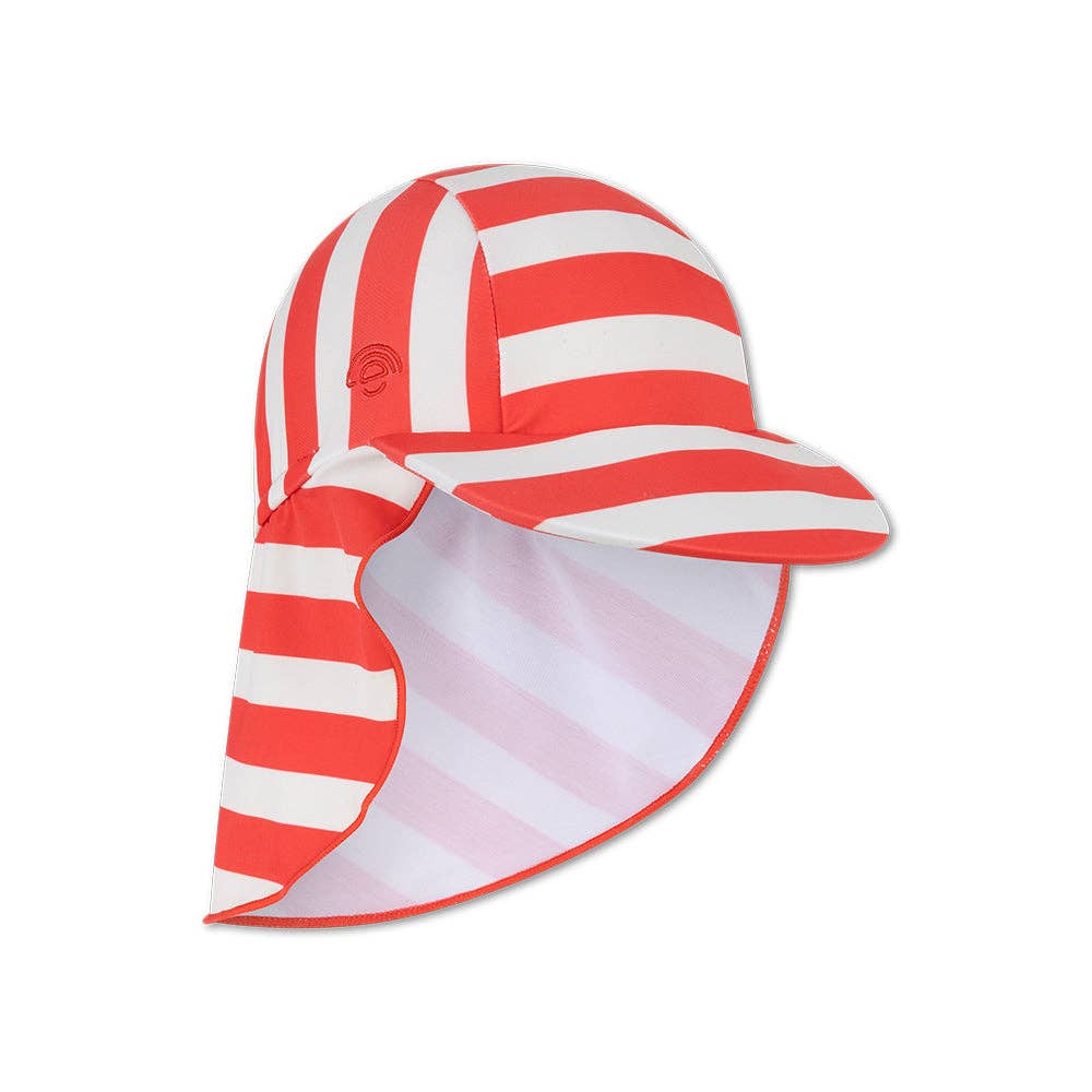 Villem UV Sun Cap - Beige/Red - Coastal Stripe: 1/2 Years Swim Essentials