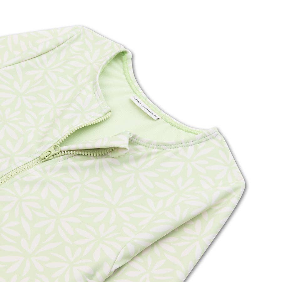 Villem UV Swimsuit Girls With Sleeves - Green - Matcha: 122/128 Swim Essentials