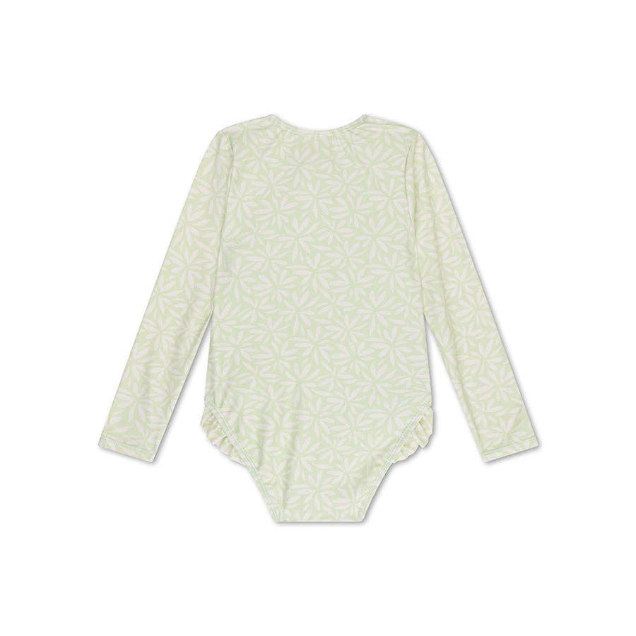 Villem UV Swimsuit Girls With Sleeves - Green - Matcha: 122/128 Swim Essentials