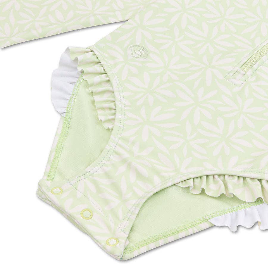 Villem UV Swimsuit Girls With Sleeves - Green - Matcha: 122/128 Swim Essentials