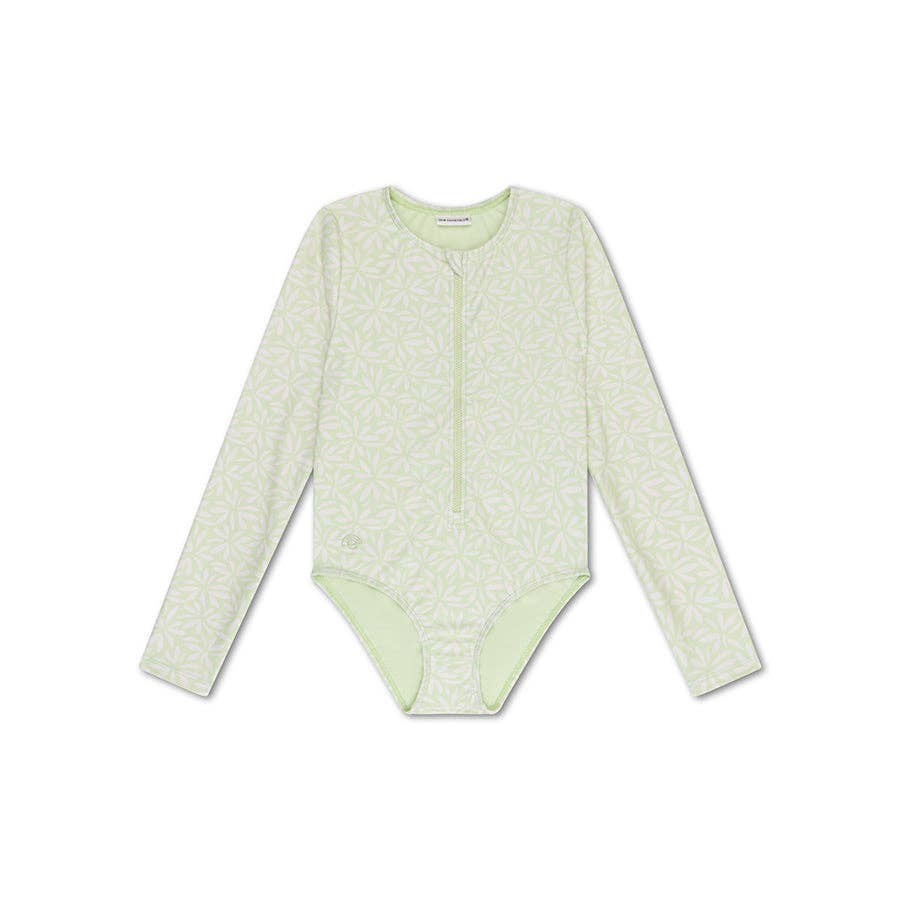 Villem UV Swimsuit Girls With Sleeves - Green - Matcha: 122/128 Swim Essentials