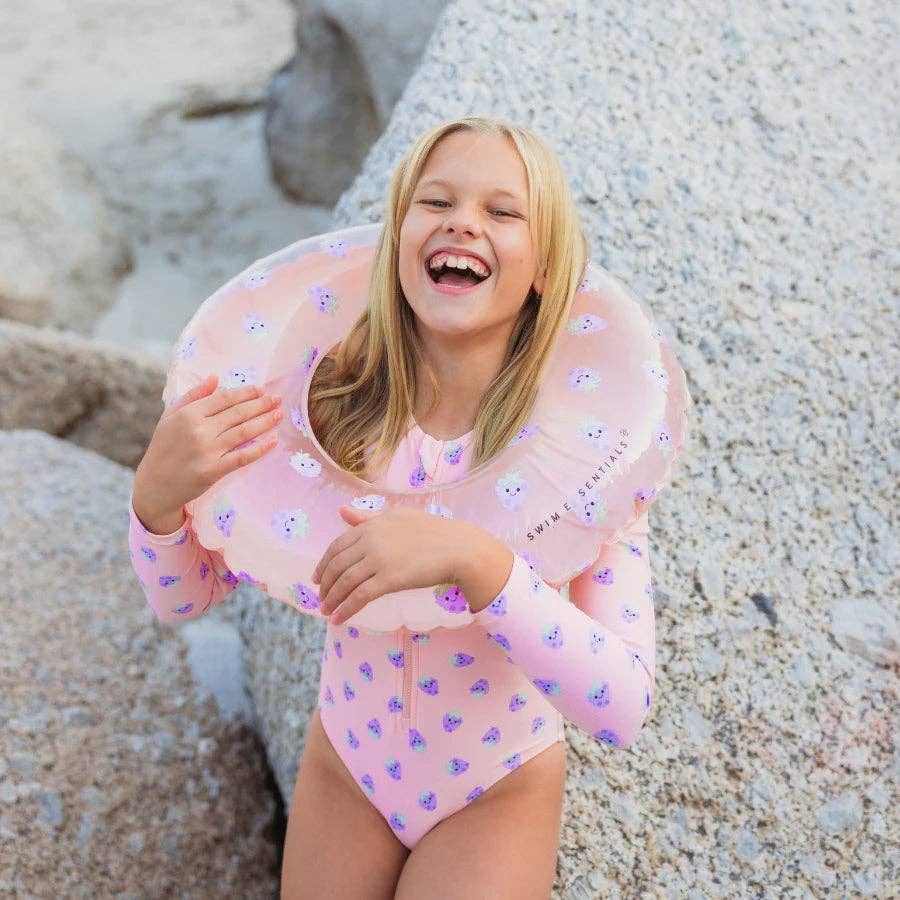 Villem UV Swimsuit Girls With Sleeves - Pink/Purple - Blackberry: 98/104 Swim Essentials