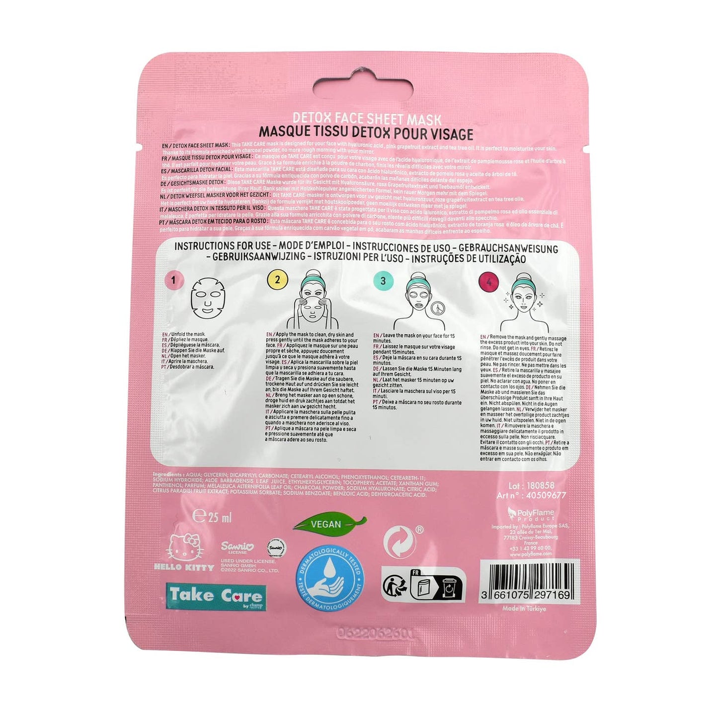 Villem Detox Fabric Mask - Hello Kitty Takecare by polyflame europe