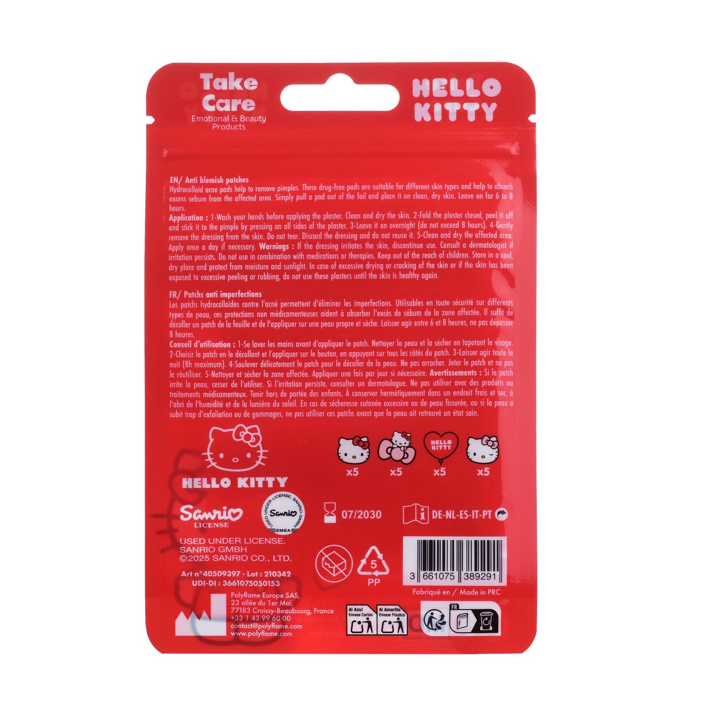 Villem Hello Kitty Anti-Blemish Patches Takecare by polyflame europe