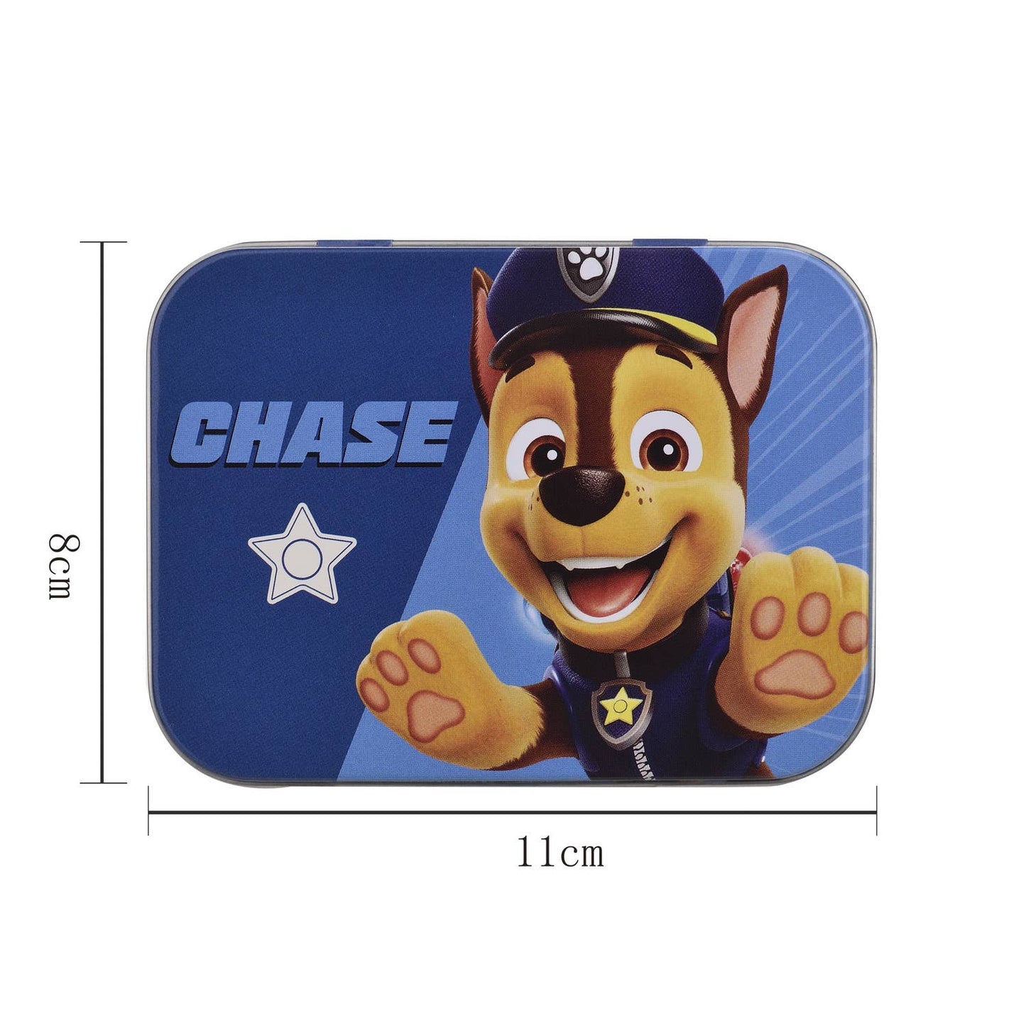 Villem Paw Patrol Chase tattoo-efektiga plaastrid metallkarbis 24 tk Takecare by polyflame europe