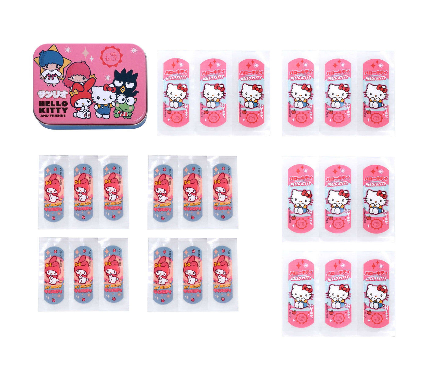 Villem Hello Kitty & Friends metaliskarbid plaastrid 24 plaastrit Takecare