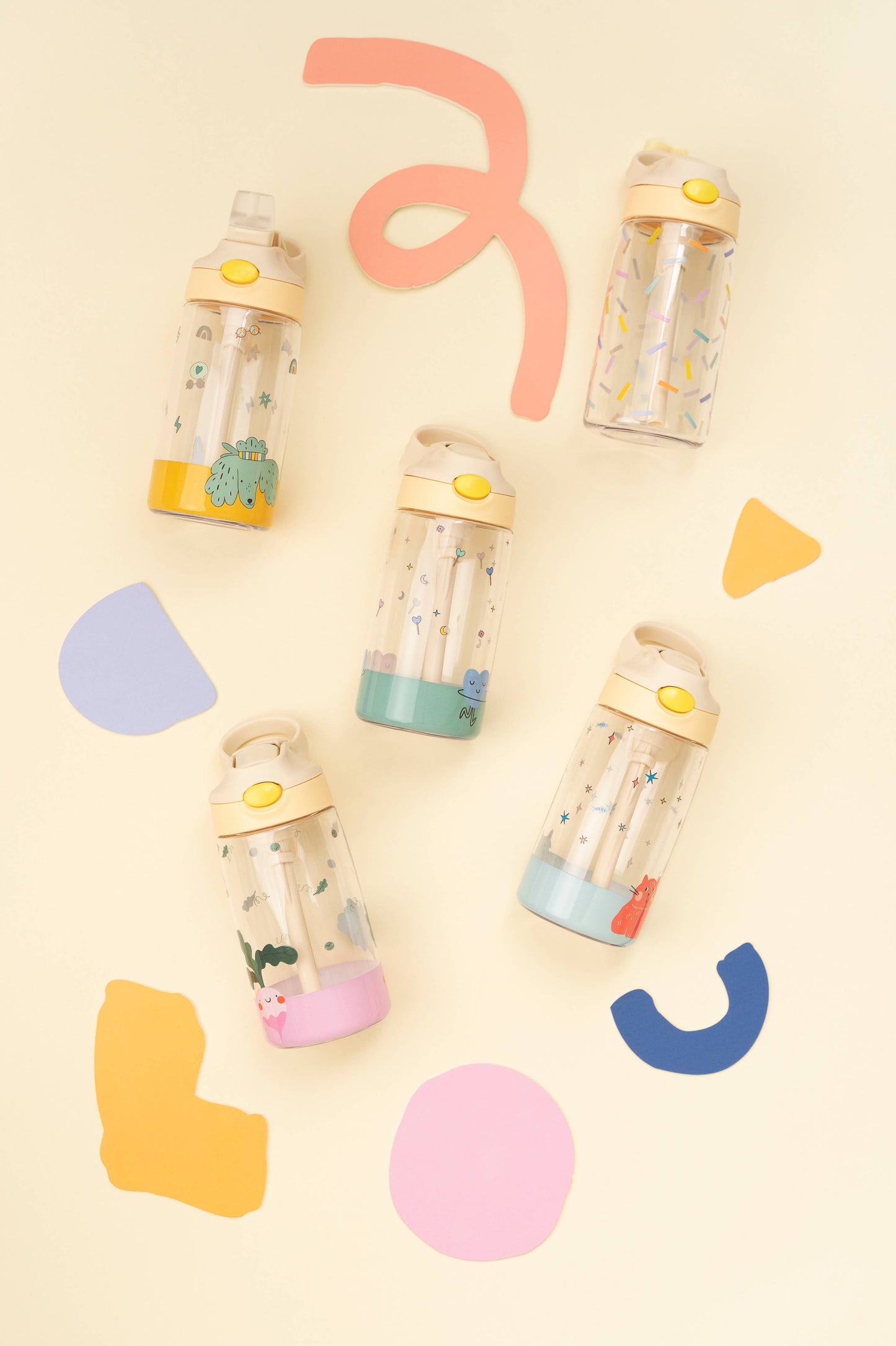 Villem Tritan Kids Water Bottle Dancing Hearts the cotton cloud