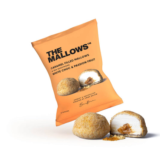 Villem CARAMEL FILLED MALLOWS+WHITE CHOC, PASSION&SEABUCKTHORN 16G The Mallows