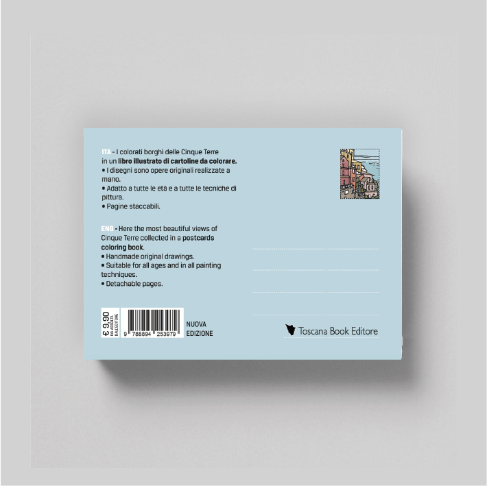 Villem Cinque Terre – postkaartide värviraamat (itaalia-inglise väljaanne) Toscana Book