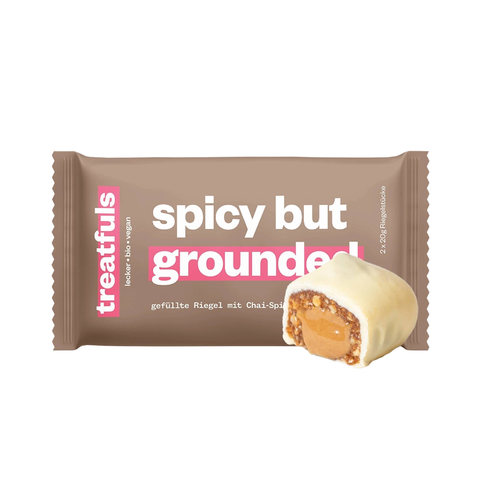 Villem Spicy but Grounded mahe vegan chai-vürtsibatoon sarapuupähkli täidise ja valge kakaovõikattega 2 × 20 g Treatfuls