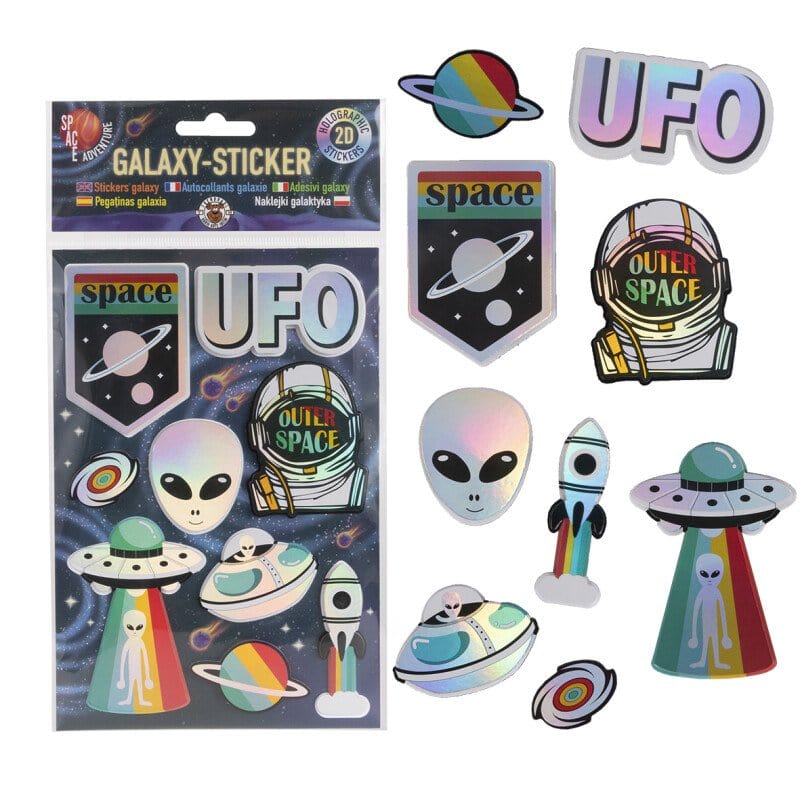 Villem Space Adventure - Holograafiliste kleepsude komplekt – Galaktika (9 tk.) TrendHaus