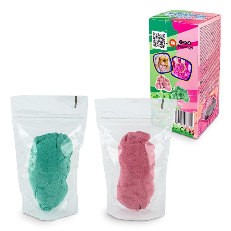 Villem Kineetiline liiv - Roosa ja roheline (2 x 70 g) Tuban