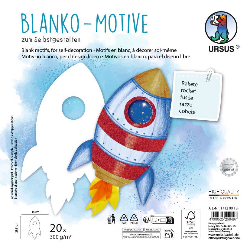 Villem Blank motifs "Rocket" URSUS® / Buntpapierfabrik Ludwig Bähr GmbH & Co. KG