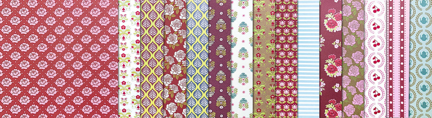 Villem Disainpaberite komplekt 15 × 15 cm, kahepoolsed mustrid, 30 lehte "Petite" URSUS®