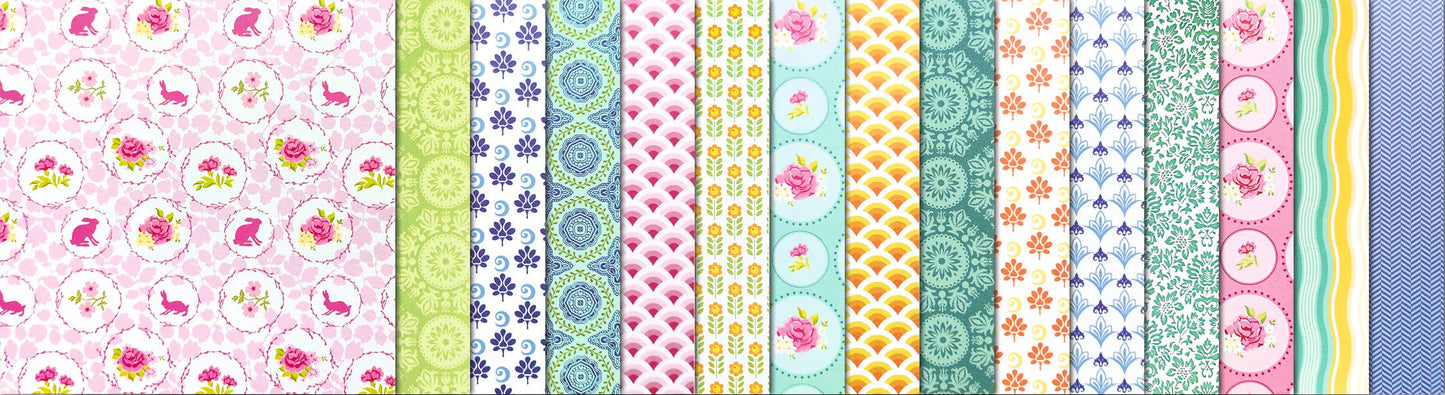 Villem Disainpaberite komplekt 15 × 15 cm, kahepoolsed mustrid, 30 lehte "Petite" URSUS®