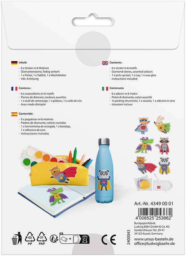 Villem Teemantmosaiigi kleebiste loovkomplekt - Superkangelased URSUS®