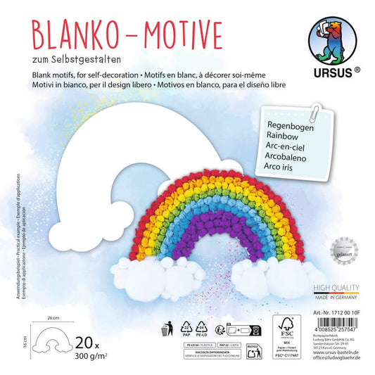 Villem Vikerkaarekujulised meisterdamisalused värvimiseks 22 × 22 cm, 20 tk URSUS®