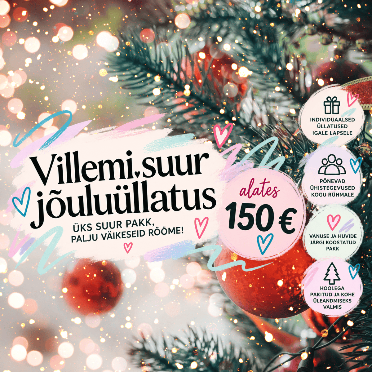 Villem Villemi suur jõuluüllatus - jõulurõõm kogu rühmale!🎄 Villem.ee  150