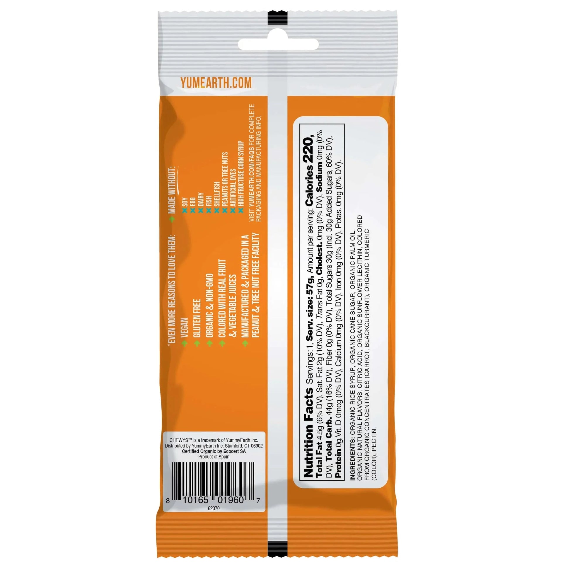 Villem YumEarth närimiskommid Chewys 57g YumEarth