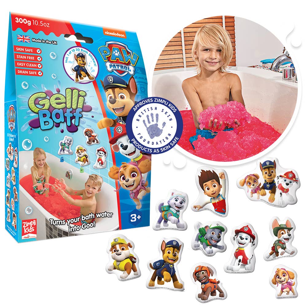 Villem Paw Patrol Gelli Baff Kids Sensory Bath Toy + Bath Sticker Zimpli Kids