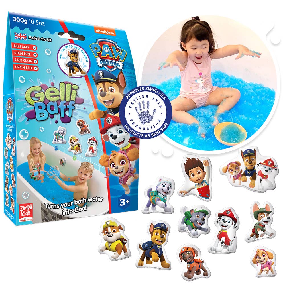 Villem Paw Patrol Gelli Baff Kids Sensory Bath Toy + Bath Sticker Zimpli Kids