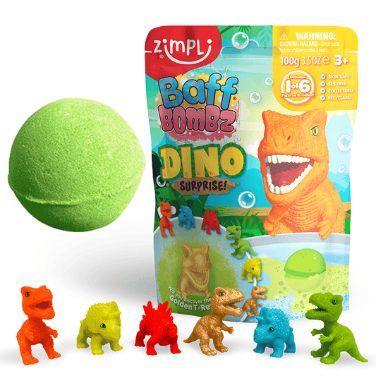 Villem Zimpli Baff Bombz Surprise Dino Figure Large Bath Bomb Zimpli Kids