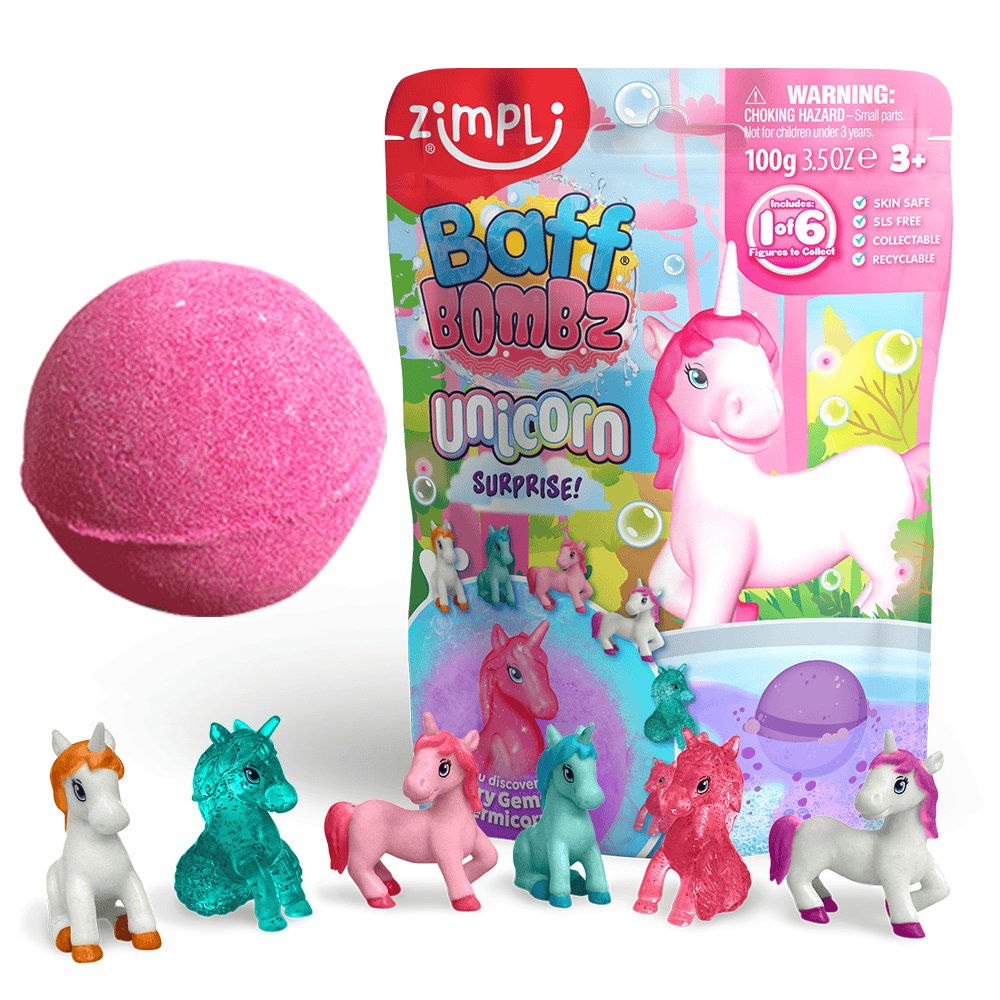 Villem Zimpli Baff Bombz Surprise With Collectable Unicorn Figure Zimpli Kids