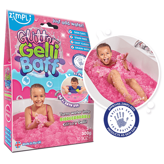 Villem Zimpli Bio Glitter Pink Gelli Baff - Kids Sensory Bath Toy Zimpli Kids