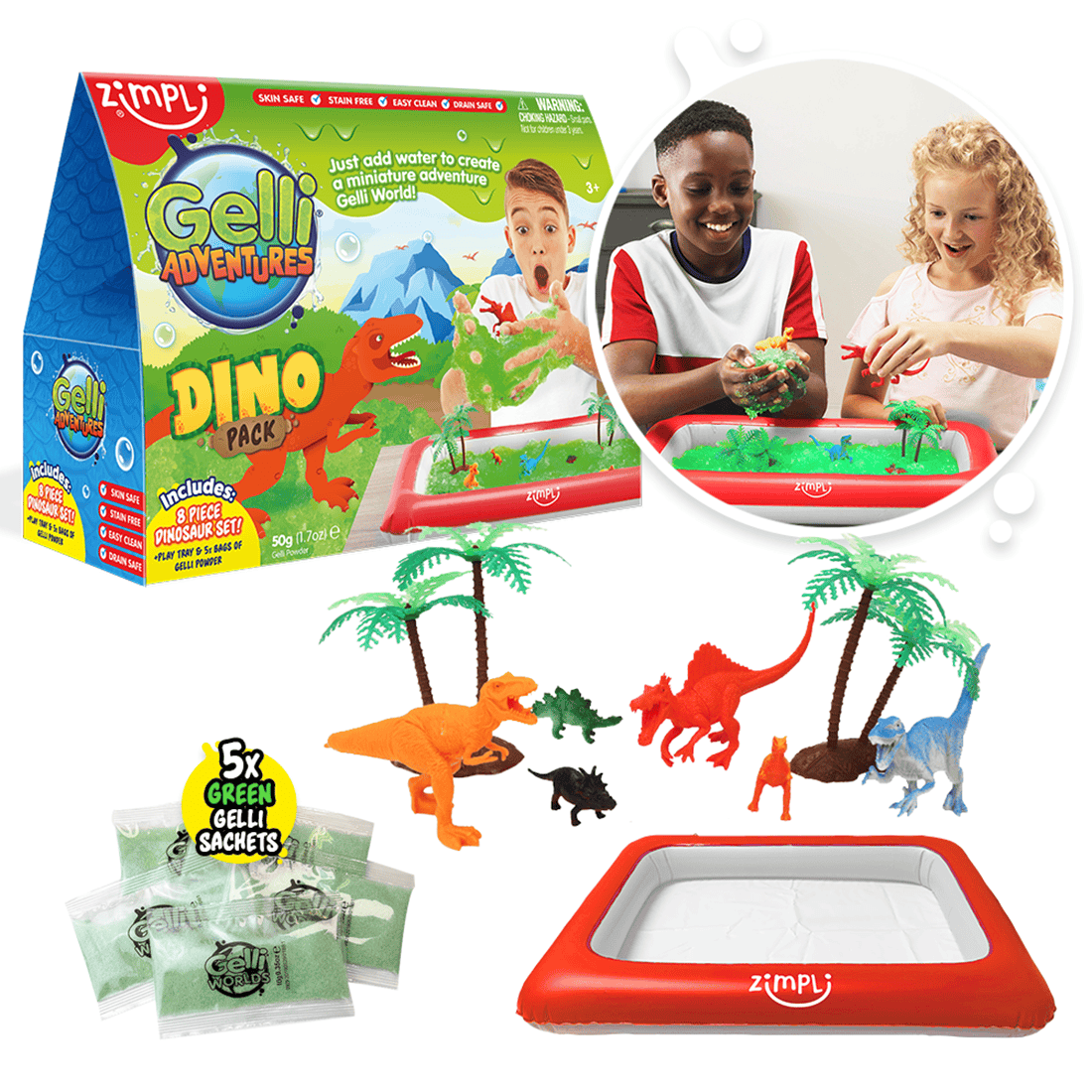 Villem Zimpli Gelli Adventures Dino Pack Sensory Play Toy Zimpli Kids