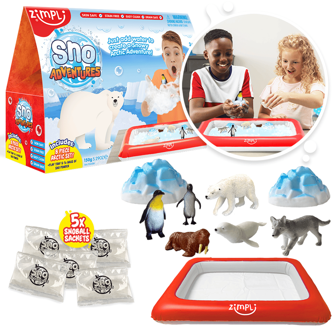 Villem Zimpli Gelli Worlds Arctic Adventure sensoorne polaarmängukomplekt alusega Zimpli Kids