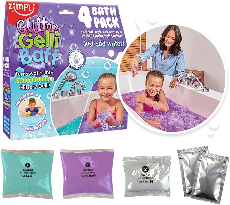 Villem ZIMPLI Kids Gelli Baff glittergeel vannile Purple & Aqua 600 g Zimpli Kids
