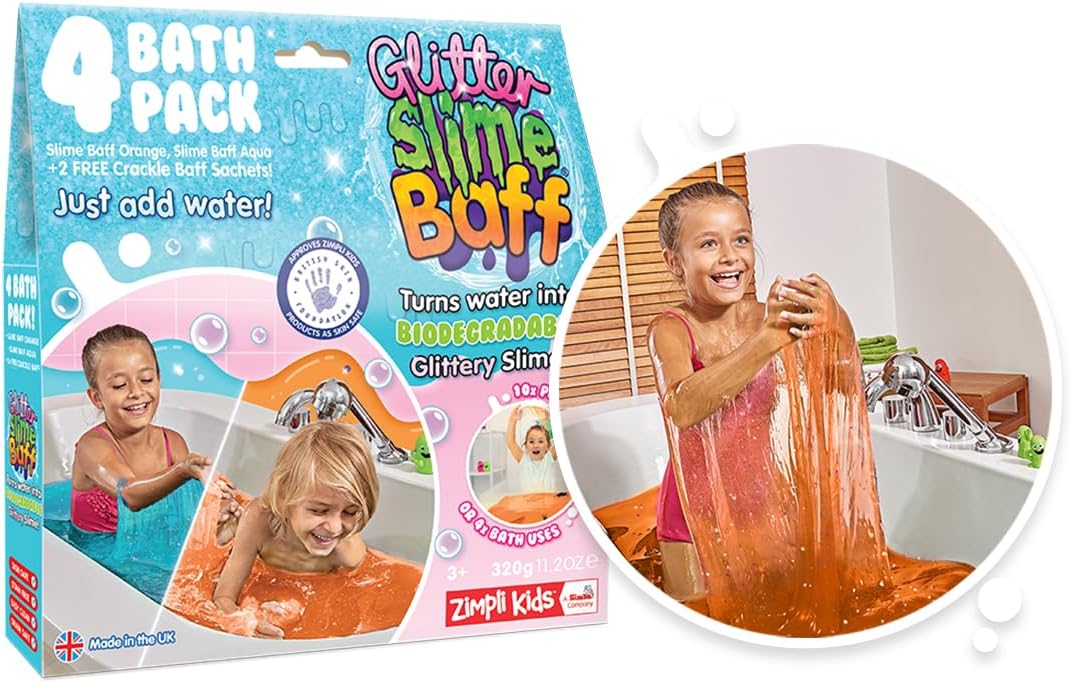 Villem ZIMPLI Kids Glitter Slime Baff vannile Orange & Pink 600 g Zimpli Kids