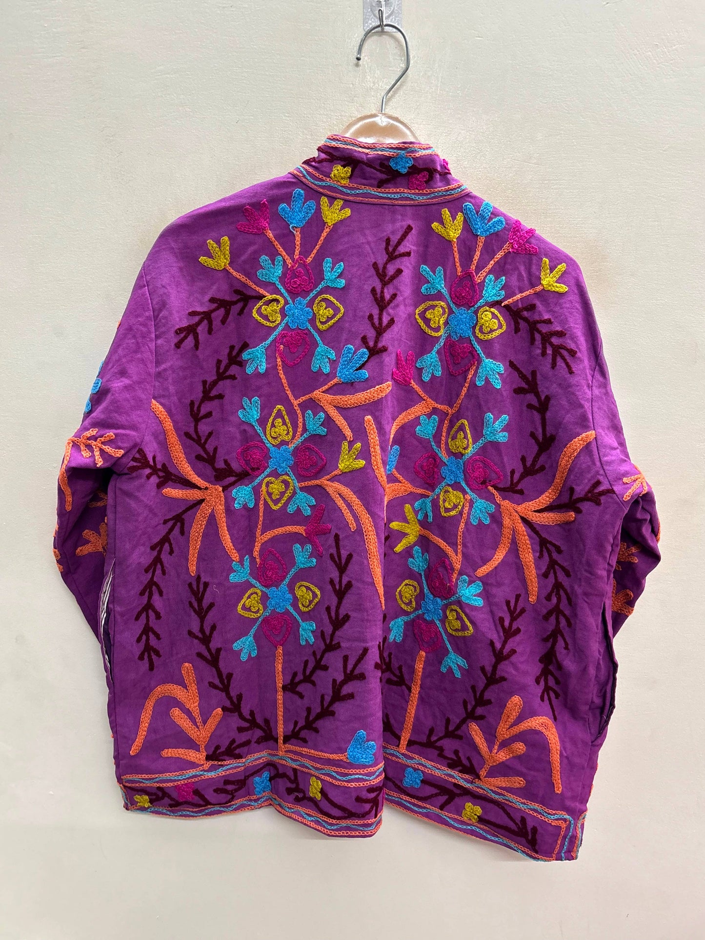 Villem The Samarkand Bloom — Suzani Hand-Embroidered Cotton Jacket — Magenta Orchid Zoshak